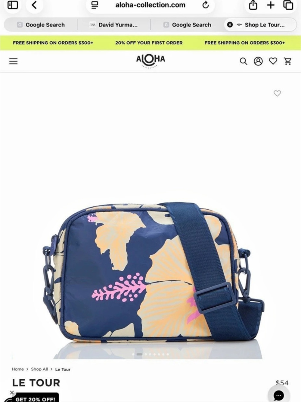 ALOHA Collection Le Tour Crossbody - Papeete by Samudra Crossbody - Papeete Blue